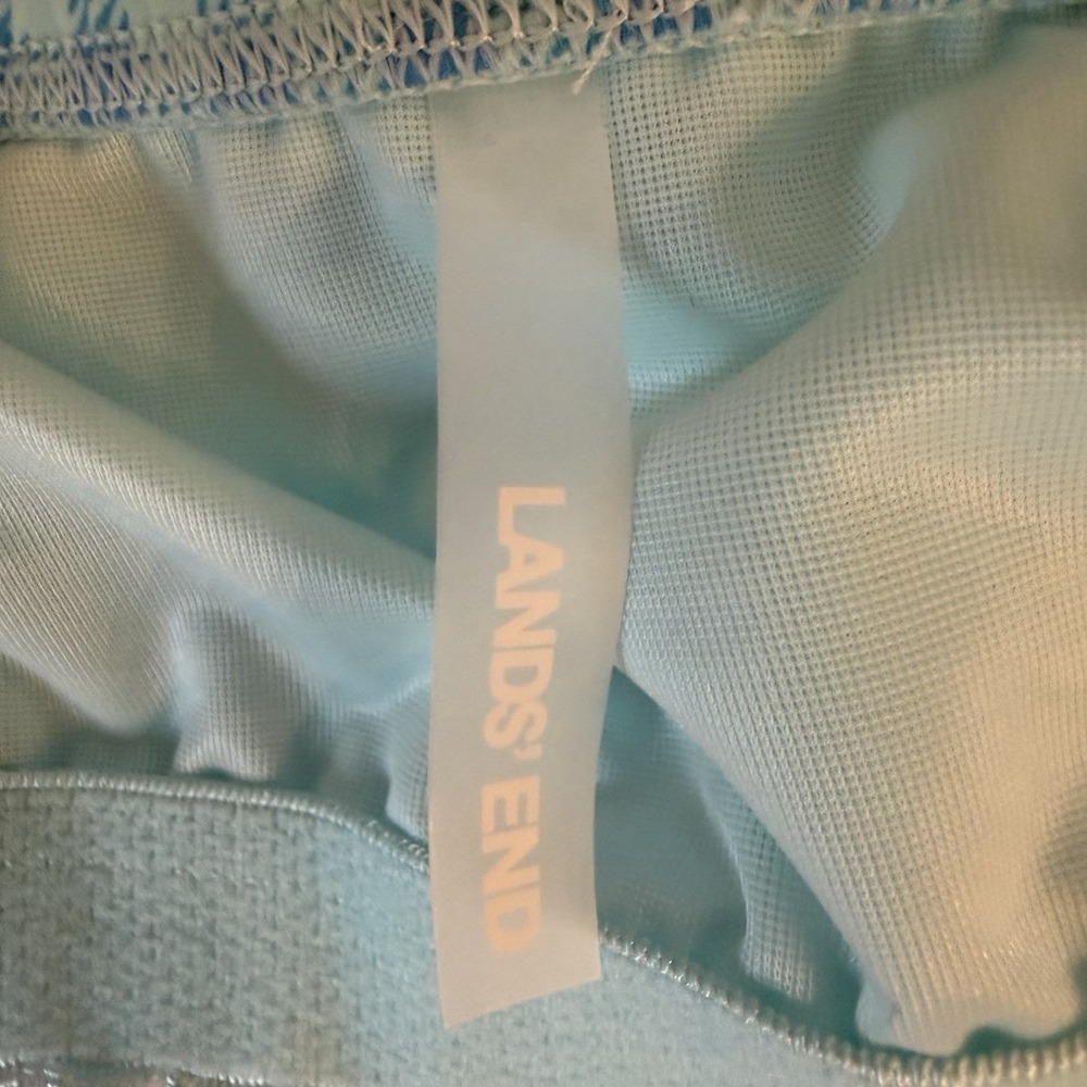 Lands End Square Neck Tankini Womens Size 14D Swimsuit Top Blue Gingham Check - Picture 11 of 12